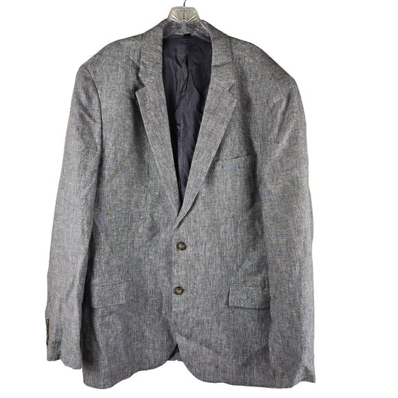 J.Crew Thompson‎ Men's 100% Linen Blazer Sport Coat Gray 46R Summer Wedding